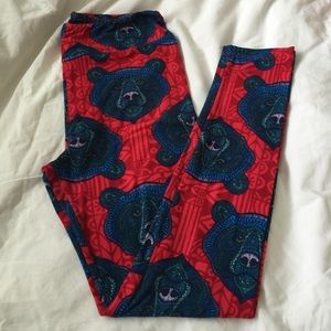 Red bear OS leggings by LuLaRoe