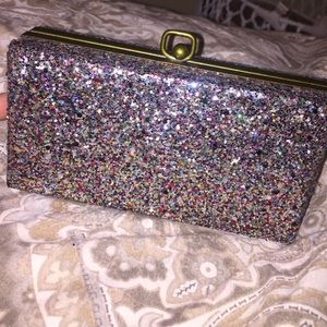 Jcrew glitter clutch