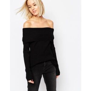 Black Club Monaco off shoulder sweater