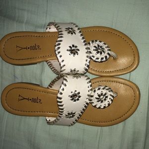 Silver & White sandals (On hold!)