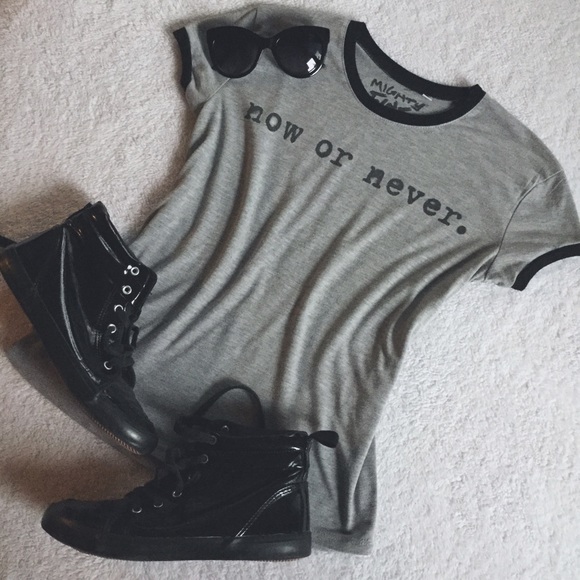 • "Now Or Never" Ringer Tee •