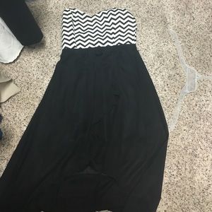 High low strapless homecoming dress