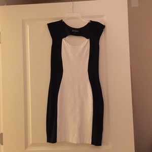 Black and white mini dress