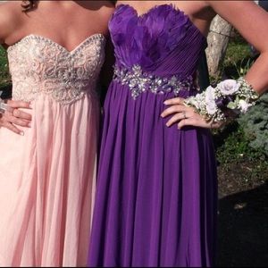 Purple Strapless Prom Dress