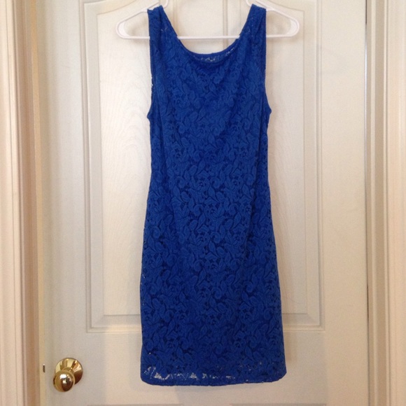 Blue lace dress