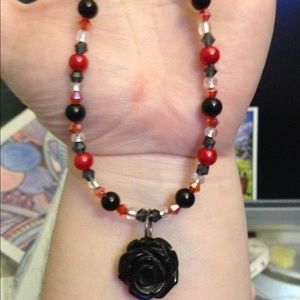 Black rose jewelry set