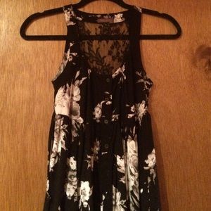 Black and white lace dress