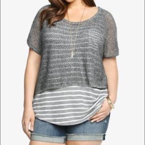 TORRID Open Stitched Crop Sweater