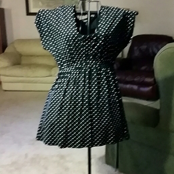Very cute black with white polka dots