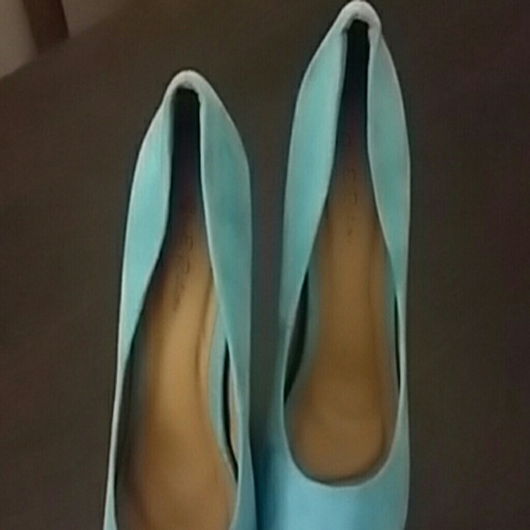 Open toe blue heels - Picture 2 of 3