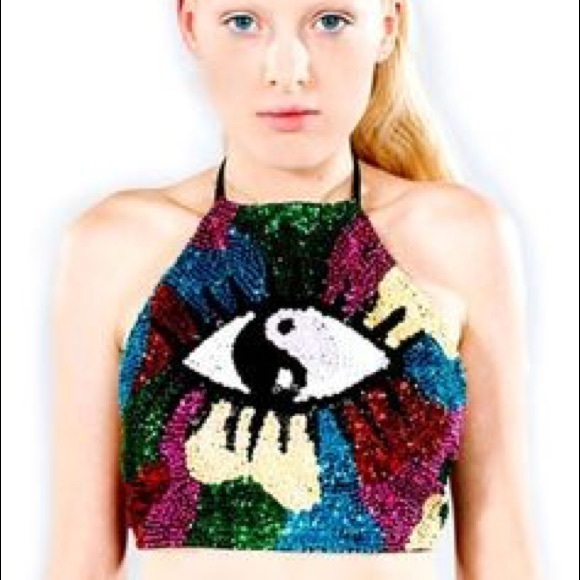 Discount universe Tops - Discount universe yin yang camo eye halter S/M