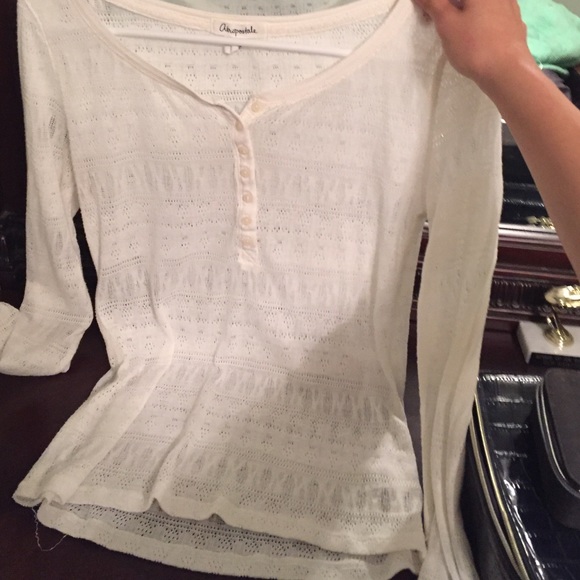 Sheer long sleeve shirt.