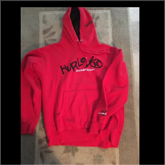 ❤️Red Hurley Medium Hoodie Sweatshirt ❤️never worn - Picture 2 of 3