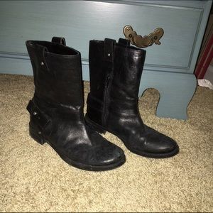 Nine West Black Leather Booties