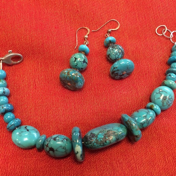 Turquoise Earrings and Bracelet