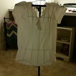 Off white rop, decorative stitching down front