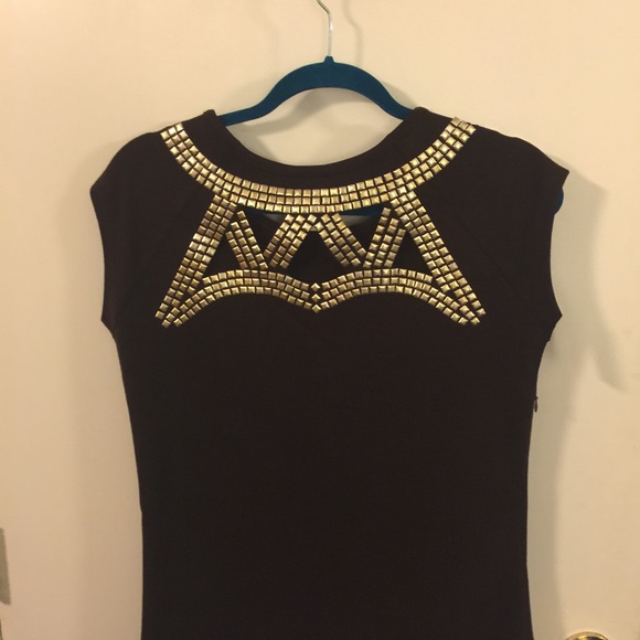 BCBG chocolate brown cutout dress