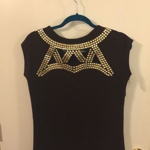 BCBG chocolate brown cutout dress