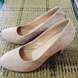 Rampage Suede Pumps with Zipper