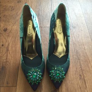 Ted Baker Floral Satin Heels NEVER WORN
