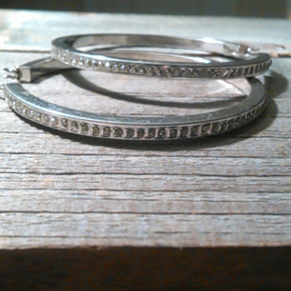 BUNDLE TRADE: LUPITA- 2" Diamond-cz hoops - Picture 2 of 4