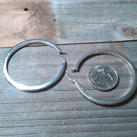 BUNDLE TRADE: LUPITA- 2" Diamond-cz hoops - Picture 3 of 4