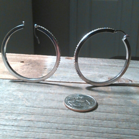 BUNDLE TRADE: LUPITA- 2" Diamond-cz hoops - Picture 4 of 4