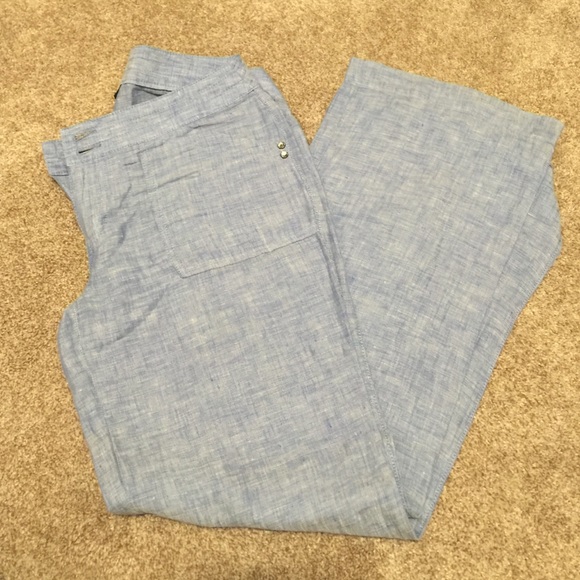 Denim colored linen beach pants with bling!