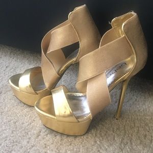 Bebe gold high heels