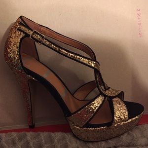 Elle Gold Sequin Platform Heels