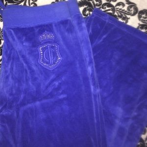 Royal blue juicy velour pants