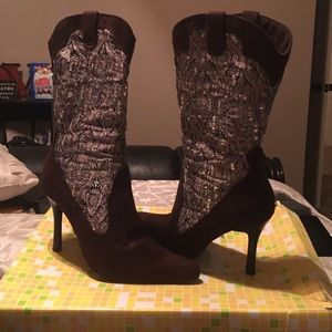 Embellished cowboy stiletto. Like new worn once.