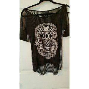 Hamsa hand sheer shirt