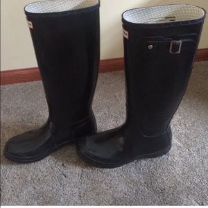 Tall Black Hunter Rain Boots