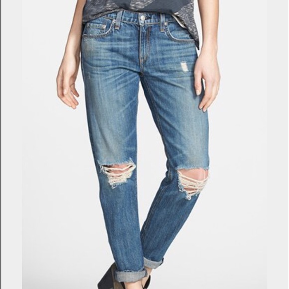 Rag And Bone For Intermix Boyfriend Cropped Jeans - image 1