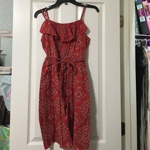 Red bandana pattern dress