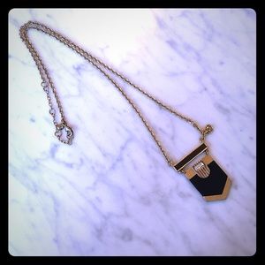 J. Crew Navy Blue Gold Accented Necklace