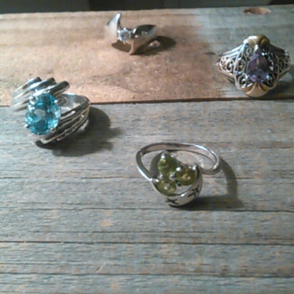 Various Sterling Silver Gemstone Rings - image 2