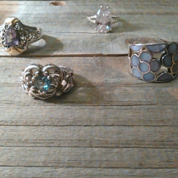 Various Sterling Silver Gemstone Rings - image 3