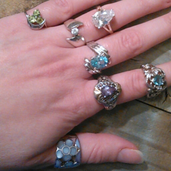 Various Sterling Silver Gemstone Rings - image 4