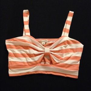 White & Orange Crop Top!
