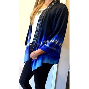 NWT Chicos Silk Beaded Kimono