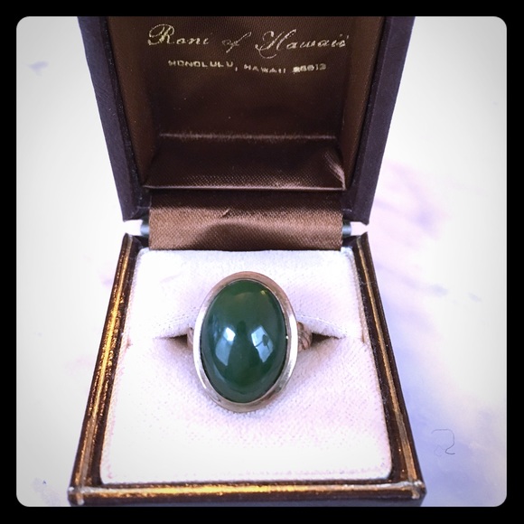 Real Green Jade Stone Ring