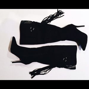 Qupid black knee high boots