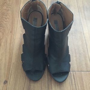 GREY by Saks 5th Ave Stacked Leather Booties