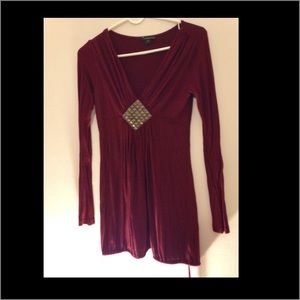 Forever 21 Wine colored Embellished Blouse