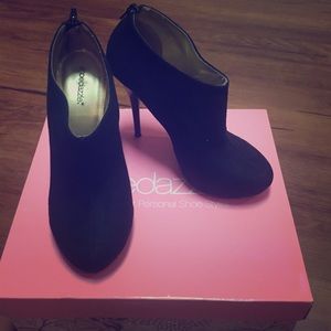 Black Suede Booties- Shoedazzle by Kim Kardashian