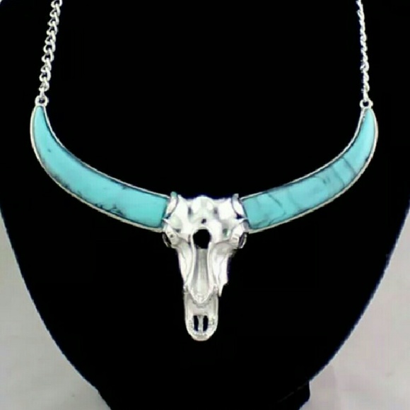 Turquoise Longhorn Statement Necklace