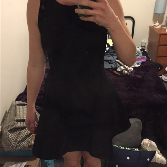 Black Open Back A-line Dress