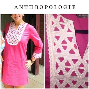 Embroidered shift dress